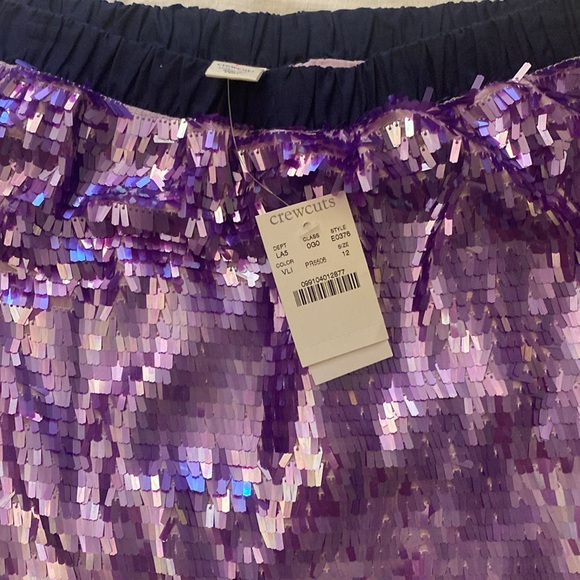 Crewcuts NWT J.CREW Girls sequin skirt purple size 12 - Picture 2 of 9